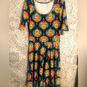 Colorful stretch drop waist dress by LulaRoe